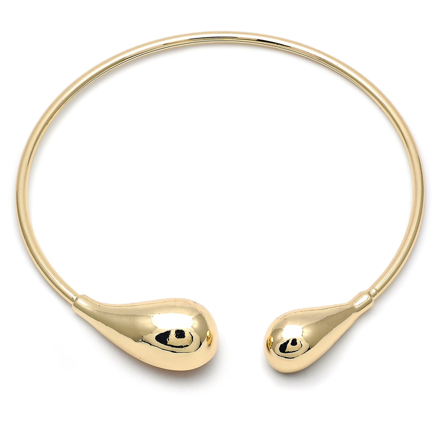 Oro Laminado Fancy Necklace, Gold Filled Style Teardrop Design, Polished, Golden Finish