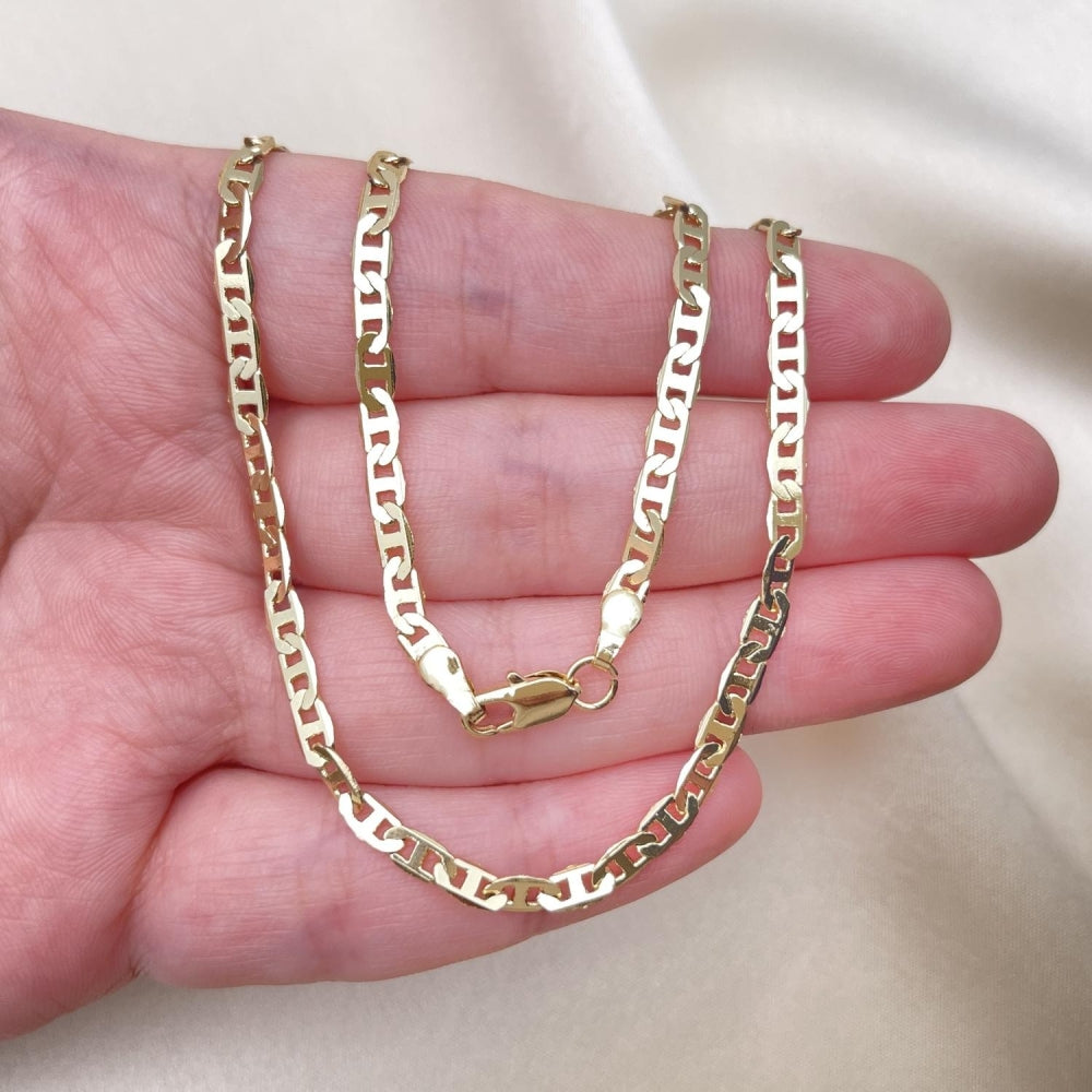 Oro Laminado Basic Necklace, Gold Filled Style Mariner Design, Polished, Golden Finish