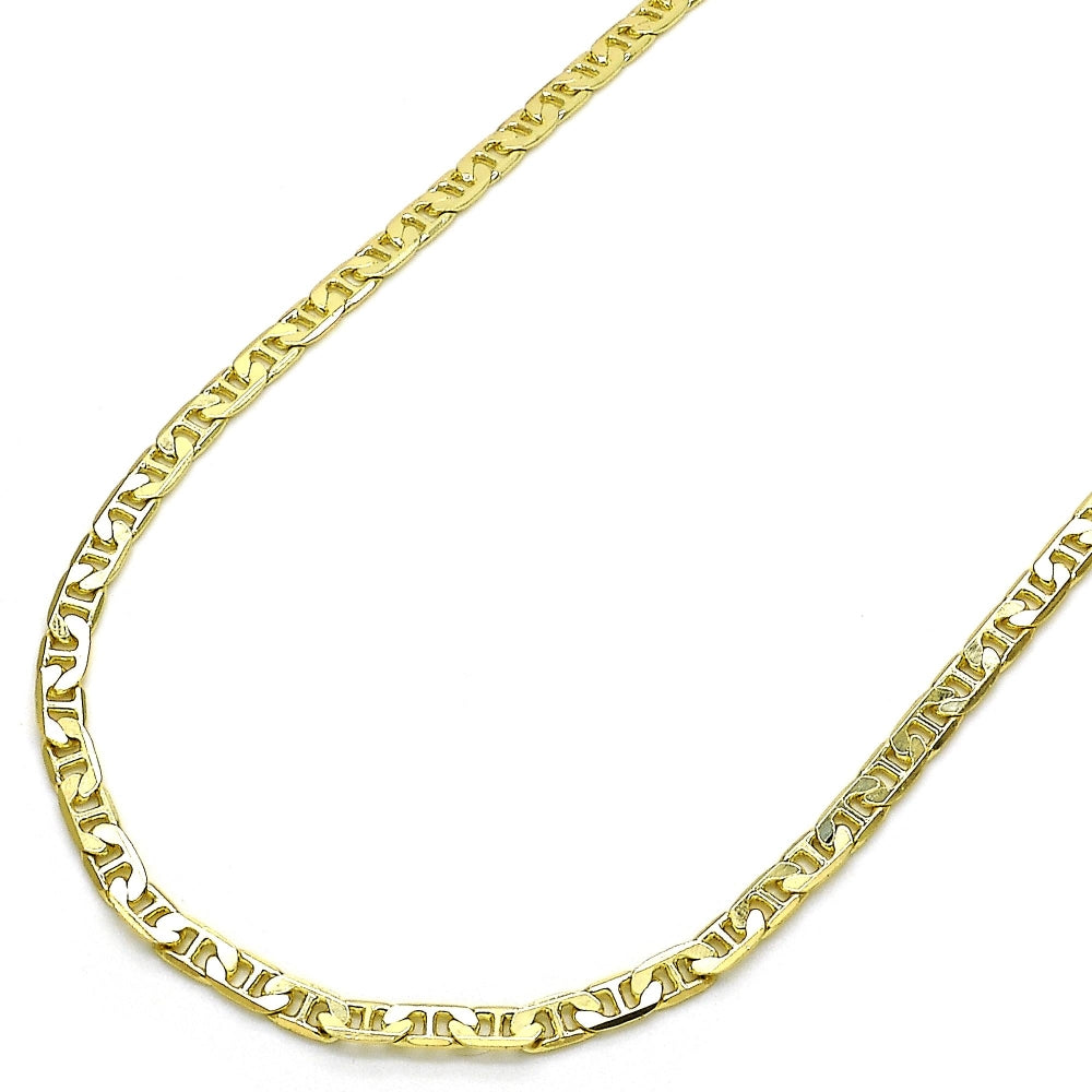 Oro Laminado Basic Necklace, Gold Filled Style Mariner Design, Polished, Golden Finish