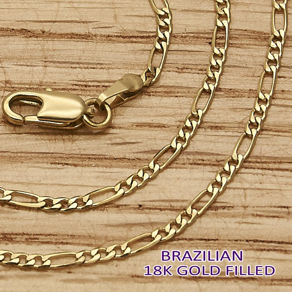 Oro Laminado Basic Necklace, Gold Filled Style Figaro Design, Polished, Golden Finish