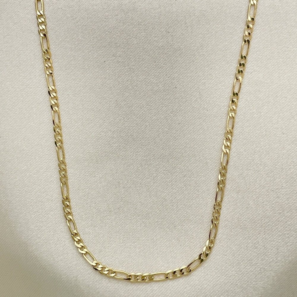 Oro Laminado Basic Necklace, Gold Filled Style Figaro Design, Polished, Golden Finish