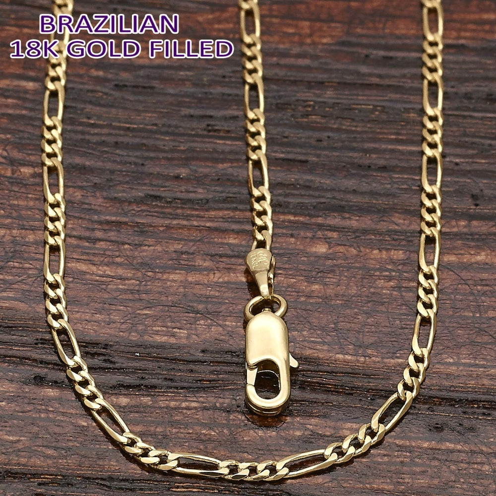 Oro Laminado Basic Necklace, Gold Filled Style Figaro Design, Polished, Golden Finish