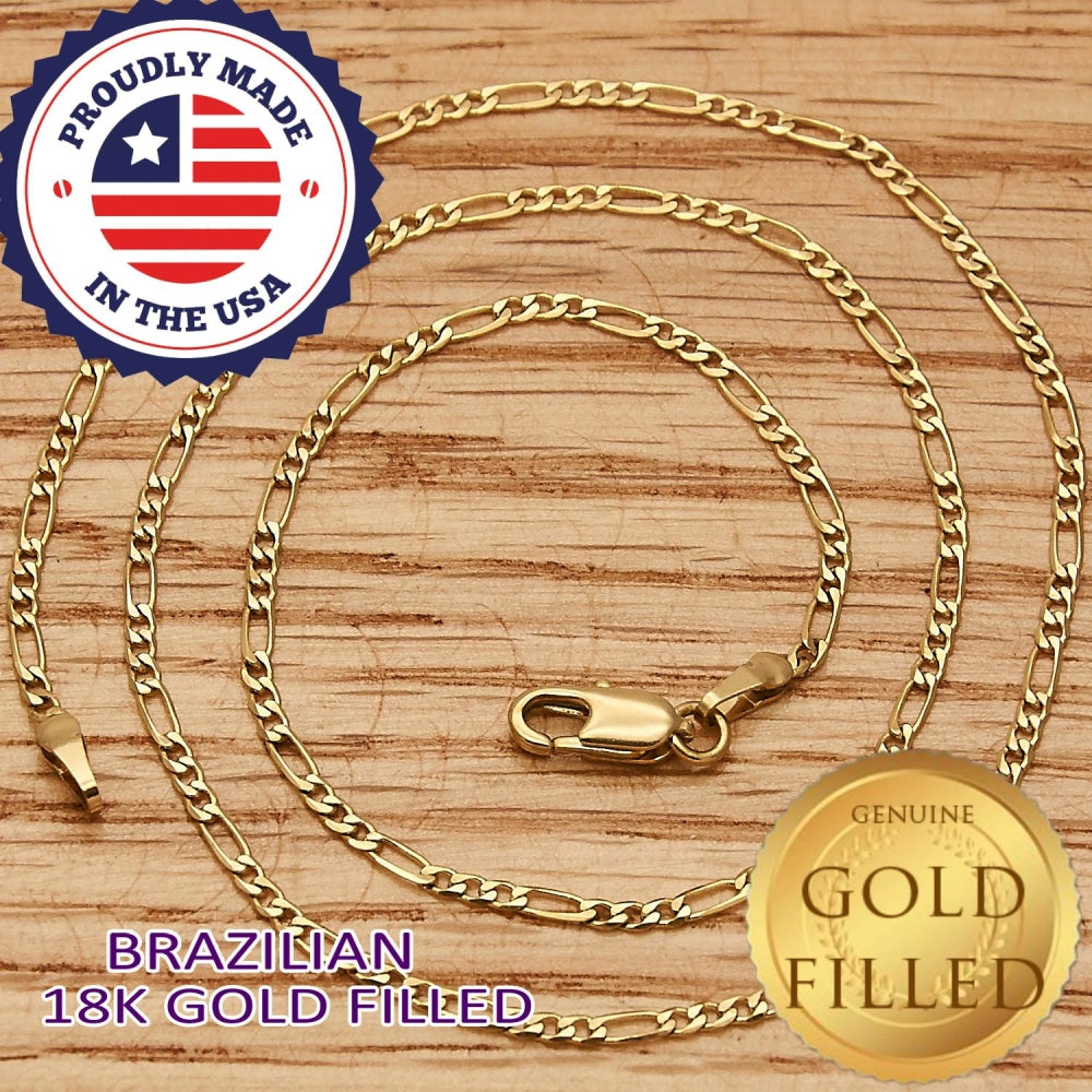 Oro Laminado Basic Necklace, Gold Filled Style Figaro Design, Polished, Golden Finish
