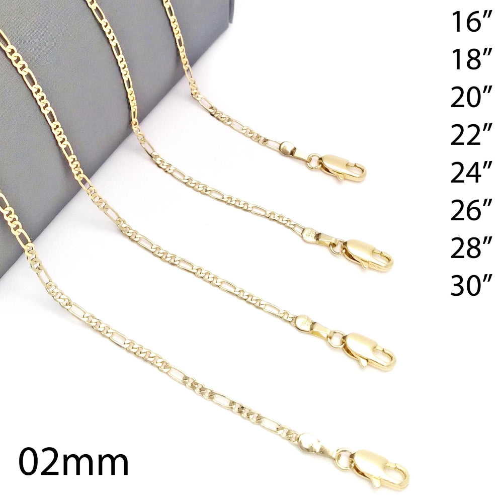 Oro Laminado Basic Necklace, Gold Filled Style Figaro Design, Polished, Golden Finish