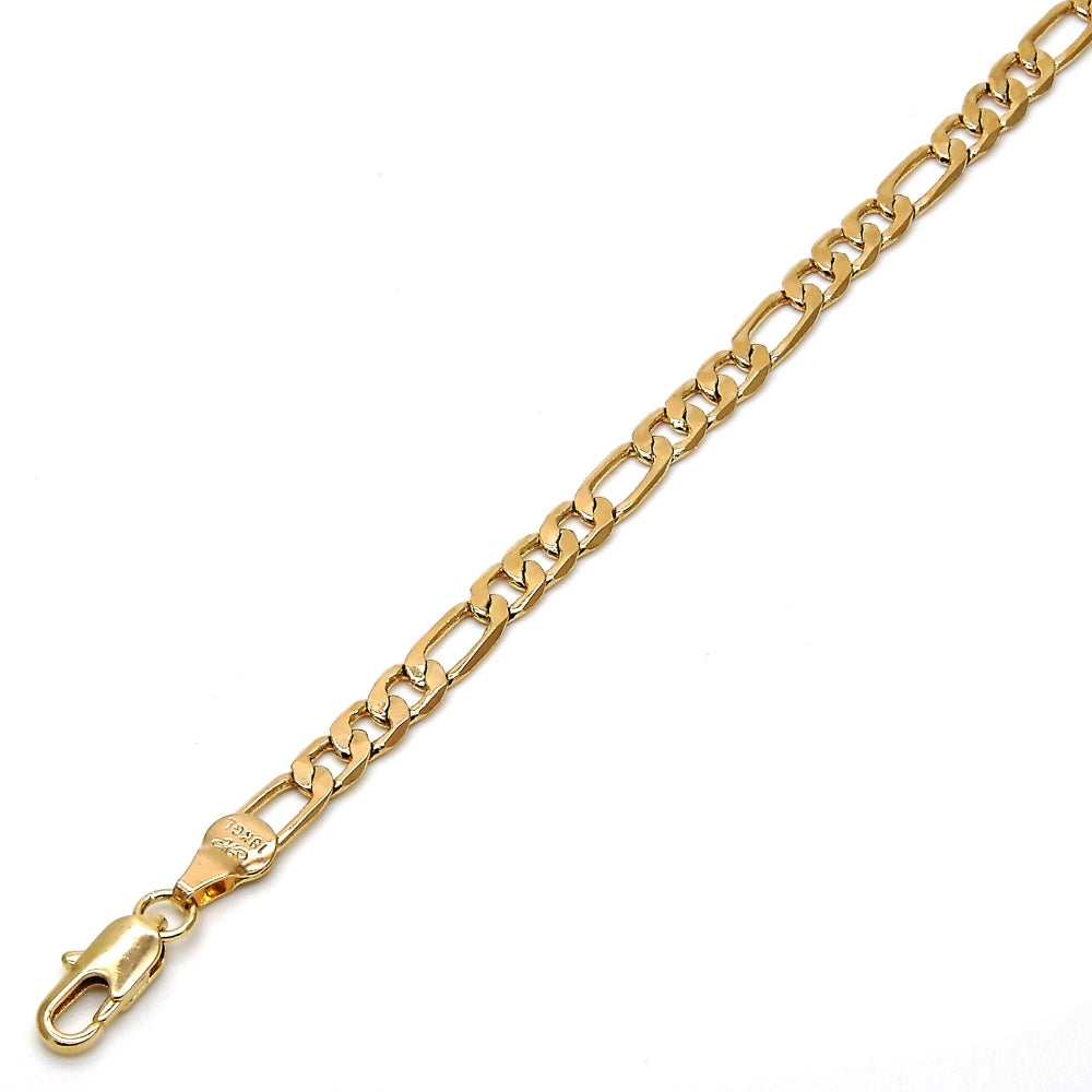 Oro Laminado Basic Necklace, Gold Filled Style Figaro Design, Polished, Golden Finish