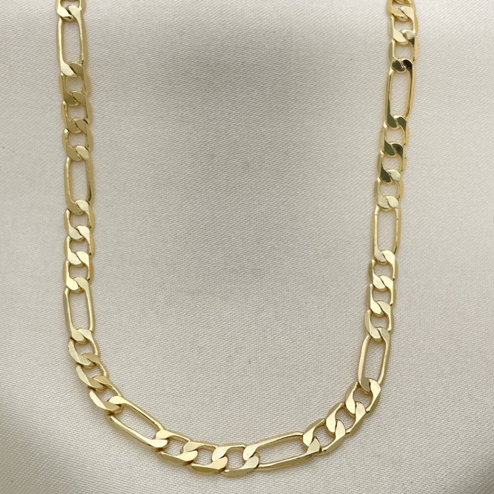 Oro Laminado Basic Necklace, Gold Filled Style Figaro Design, Polished, Golden Finish