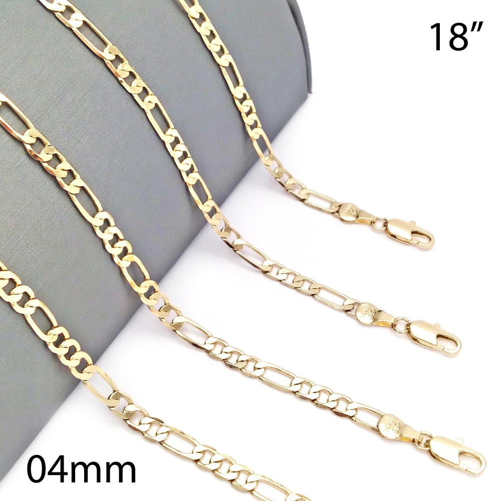 Oro Laminado Basic Necklace, Gold Filled Style Figaro Design, Polished, Golden Finish