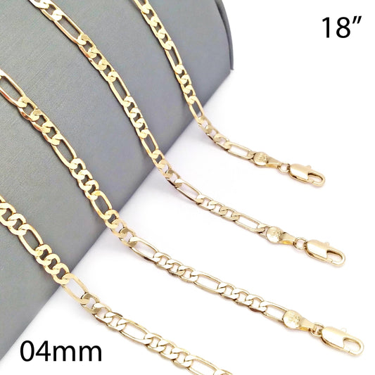 Oro Laminado Basic Necklace, Gold Filled Style Figaro Design, Polished, Golden Finish
