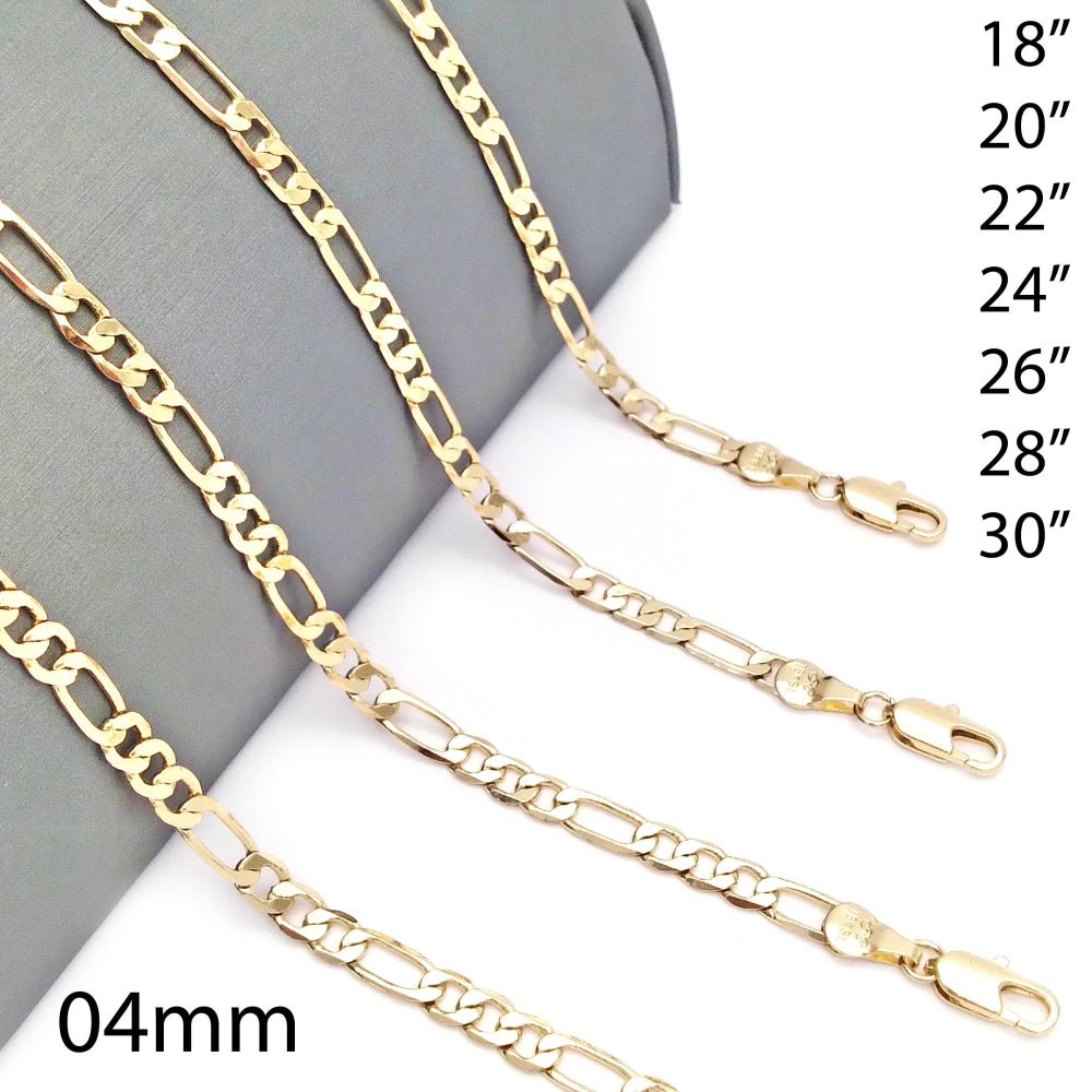 Oro Laminado Basic Necklace, Gold Filled Style Figaro Design, Polished, Golden Finish