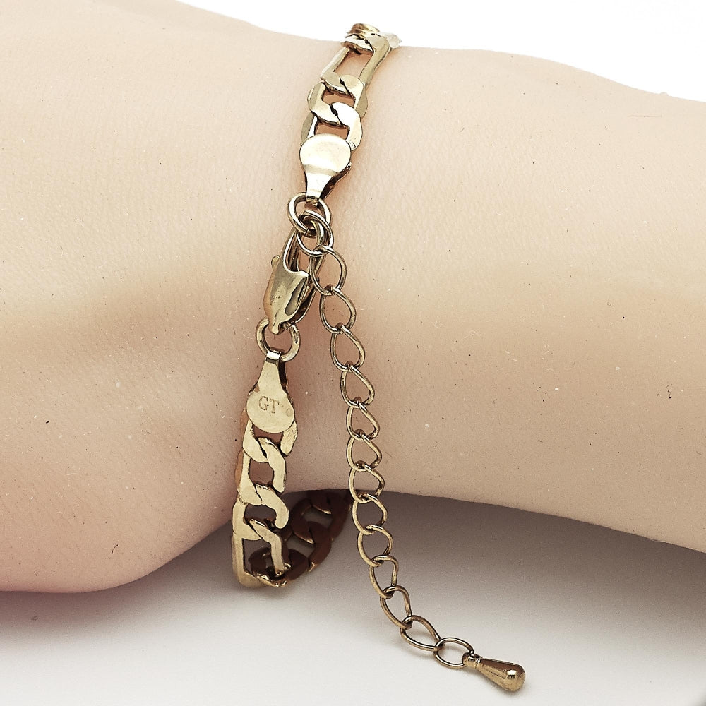 Oro Laminado Basic Bracelet, Gold Filled Style Figaro Design, Polished, Golden Finish