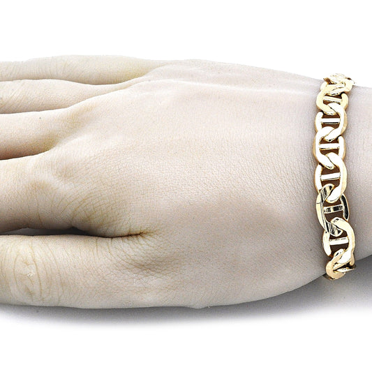 Oro Laminado Basic Bracelet, Gold Filled Style Mariner Design, Polished, Golden Finish