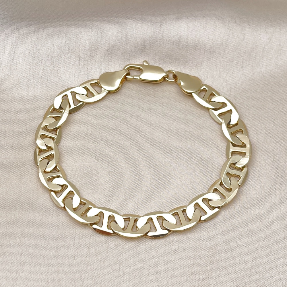 Oro Laminado Basic Bracelet, Gold Filled Style Mariner Design, Polished, Golden Finish