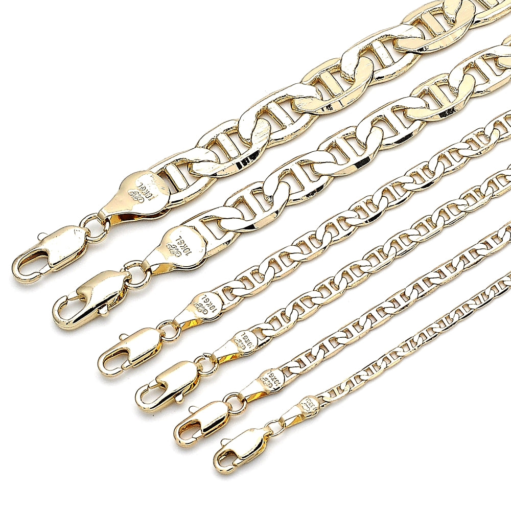 Oro Laminado Basic Bracelet, Gold Filled Style Mariner Design, Polished, Golden Finish