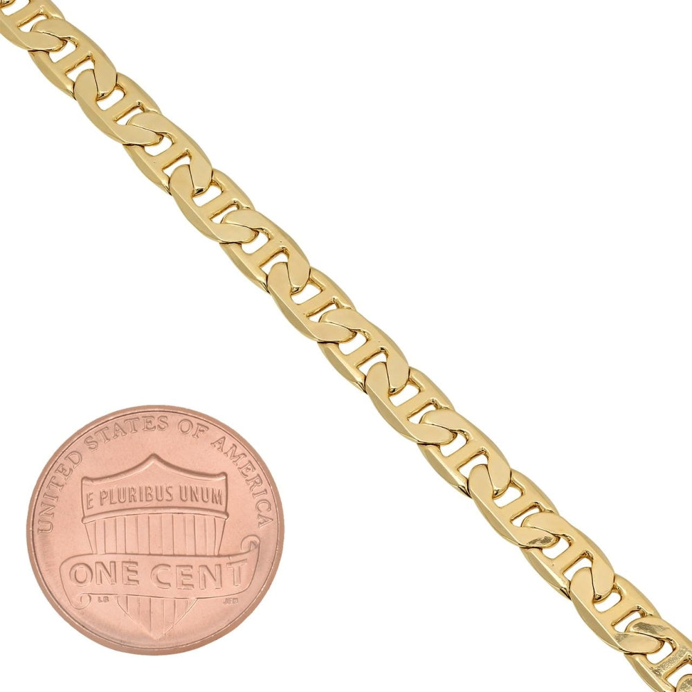 Oro Laminado Basic Bracelet, Gold Filled Style Mariner Design, Polished, Golden Finish