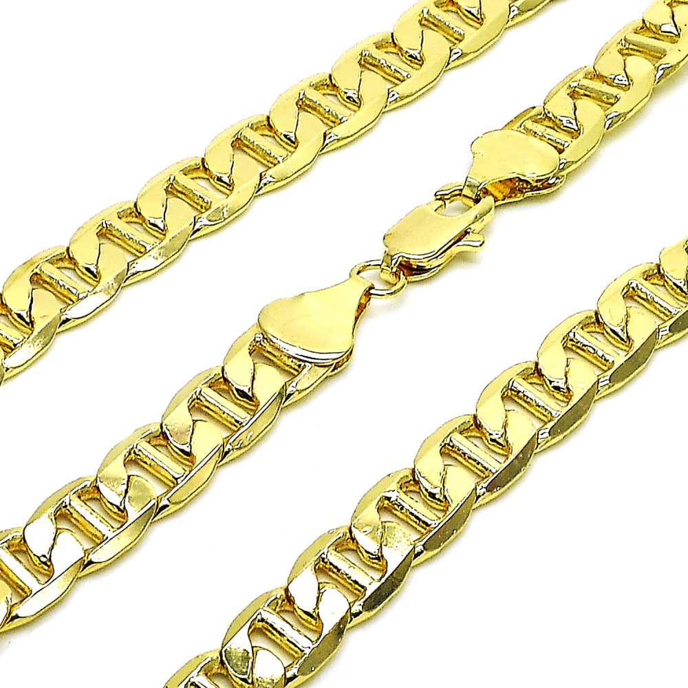 Oro Laminado Basic Bracelet, Gold Filled Style Mariner Design, Polished, Golden Finish