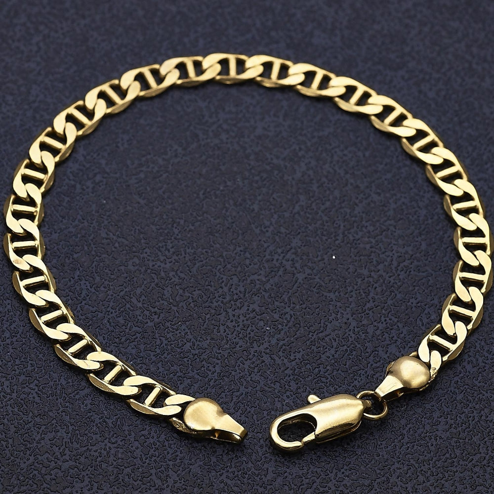 Oro Laminado Basic Bracelet, Gold Filled Style Mariner Design, Polished, Golden Finish