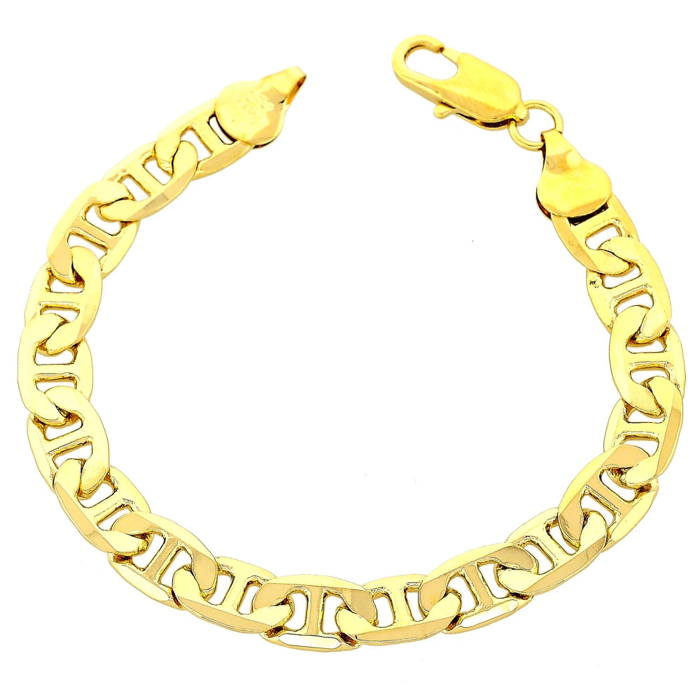 Oro Laminado Basic Bracelet, Gold Filled Style Mariner Design, Polished, Golden Finish