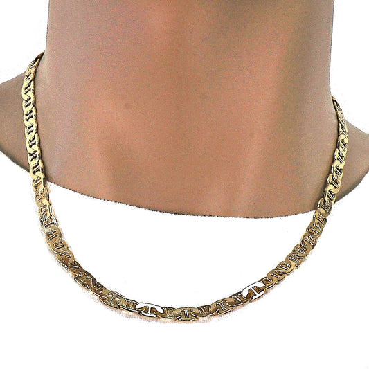 Oro Laminado Basic Necklace, Gold Filled Style Mariner Design, Polished, Golden Finish