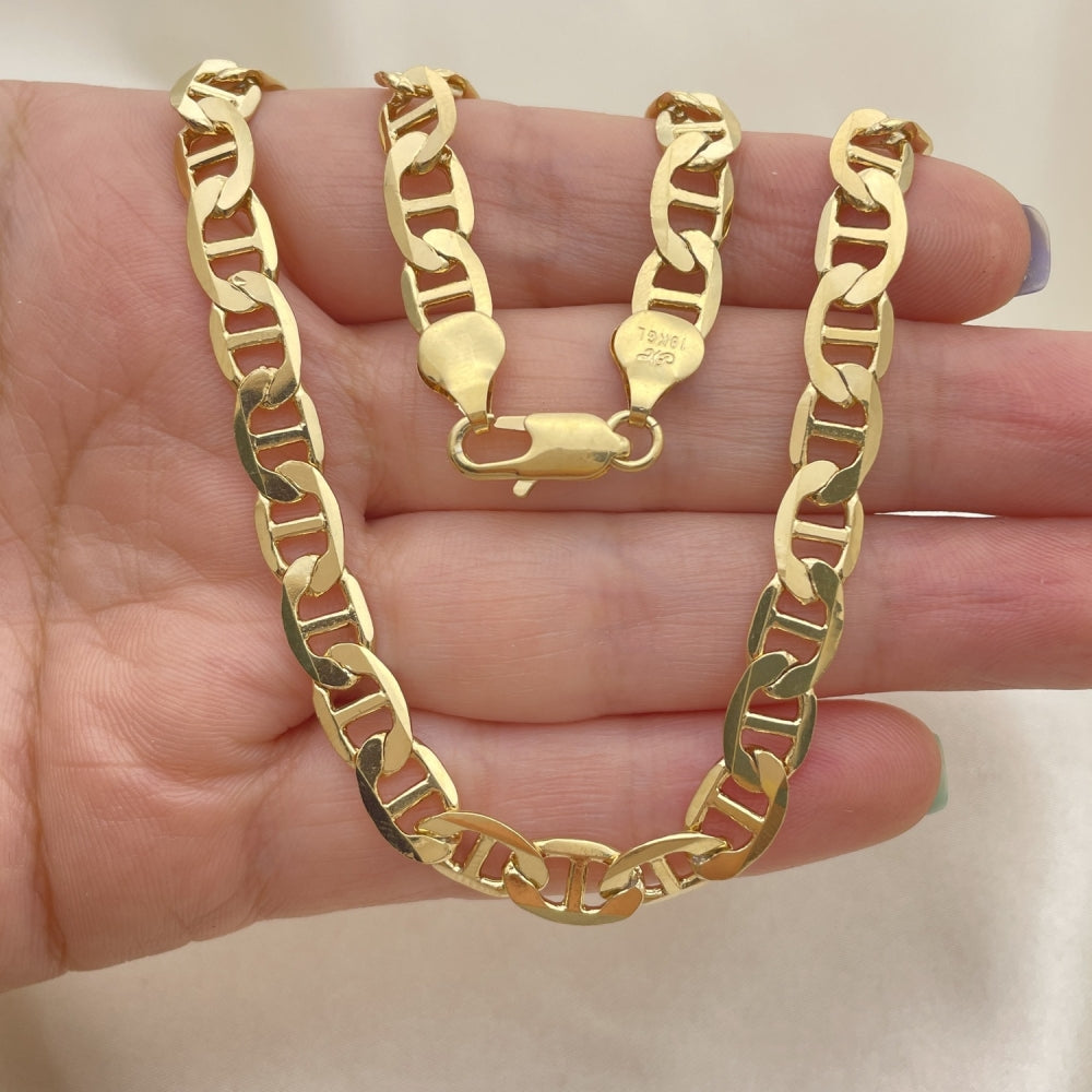 Oro Laminado Basic Necklace, Gold Filled Style Mariner Design, Polished, Golden Finish
