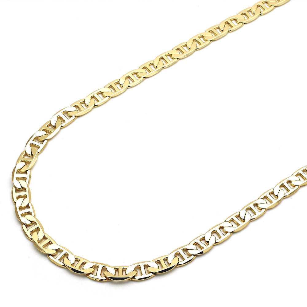 Oro Laminado Basic Necklace, Gold Filled Style Mariner Design, Polished, Golden Finish