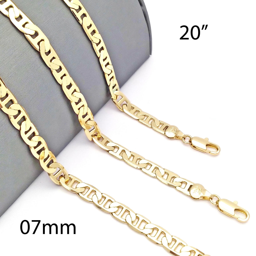Oro Laminado Basic Necklace, Gold Filled Style Mariner Design, Polished, Golden Finish