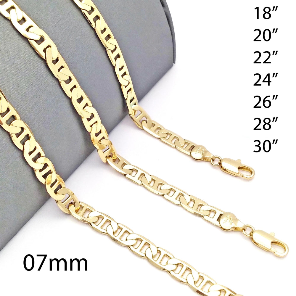Oro Laminado Basic Necklace, Gold Filled Style Mariner Design, Polished, Golden Finish