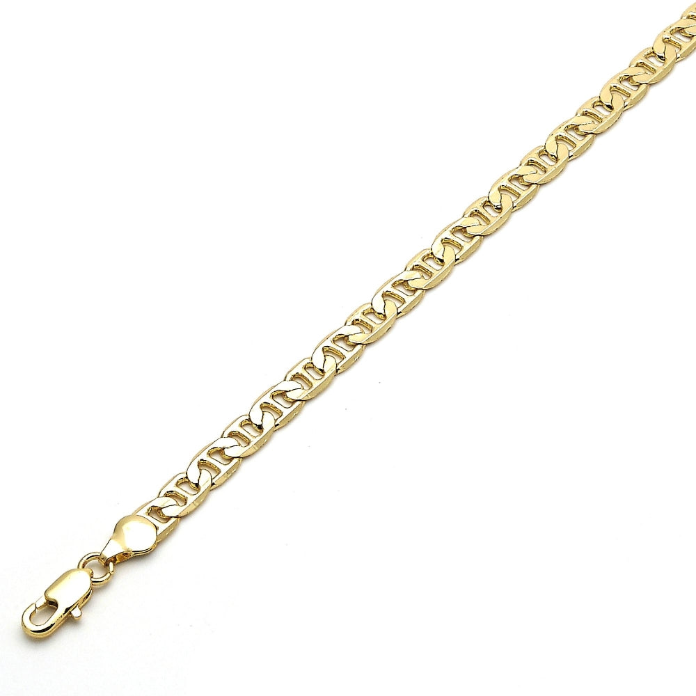 Oro Laminado Basic Bracelet, Gold Filled Style Mariner Design, Polished, Golden Finish