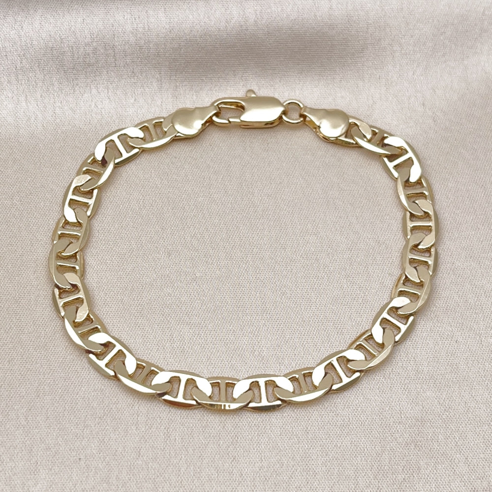 Oro Laminado Basic Bracelet, Gold Filled Style Mariner Design, Polished, Golden Finish