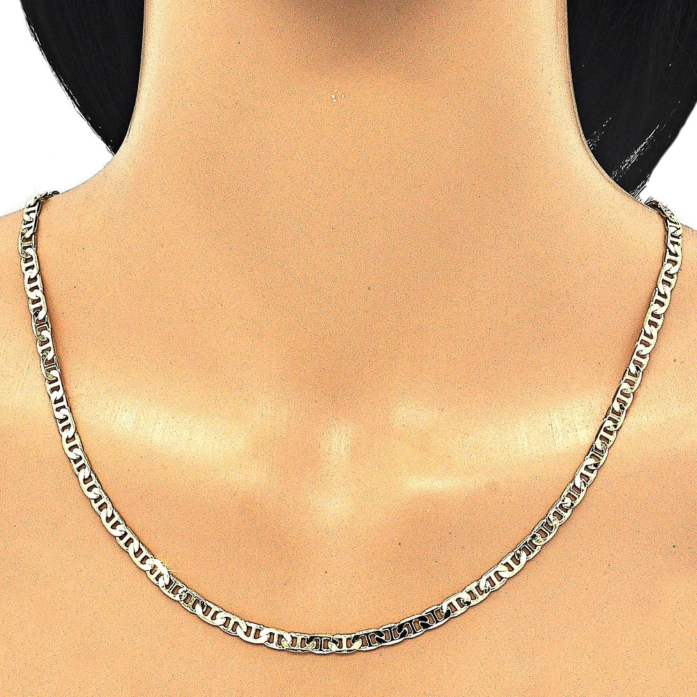 Oro Laminado Basic Necklace, Gold Filled Style Mariner Design, Polished, Golden Finish