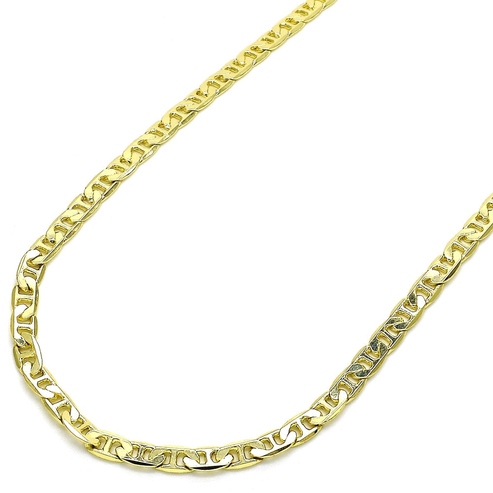 Oro Laminado Basic Necklace, Gold Filled Style Mariner Design, Polished, Golden Finish
