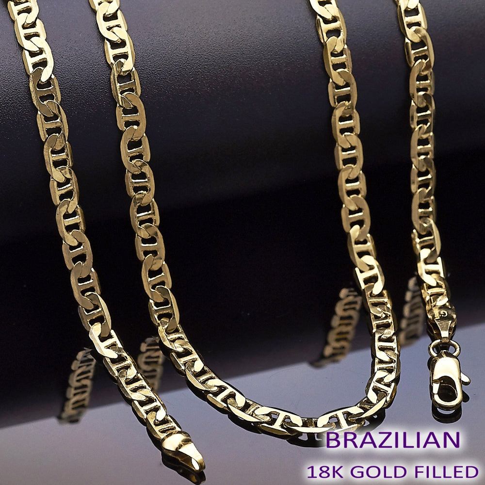Oro Laminado Basic Necklace, Gold Filled Style Mariner Design, Polished, Golden Finish