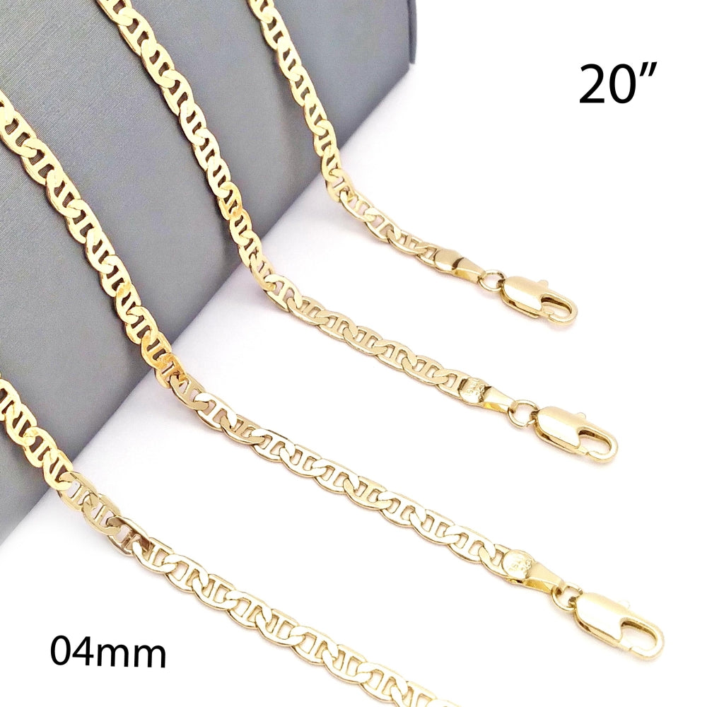 Oro Laminado Basic Necklace, Gold Filled Style Mariner Design, Polished, Golden Finish