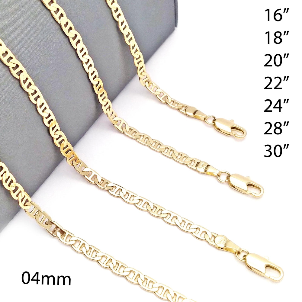 Oro Laminado Basic Necklace, Gold Filled Style Mariner Design, Polished, Golden Finish