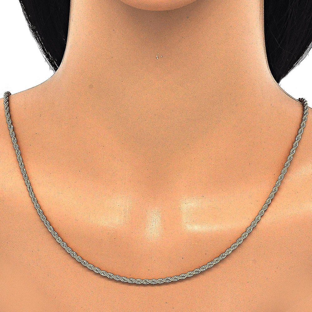 Oro Laminado Basic Necklace, Gold Filled Style Rope Design, Polished, Golden Finish