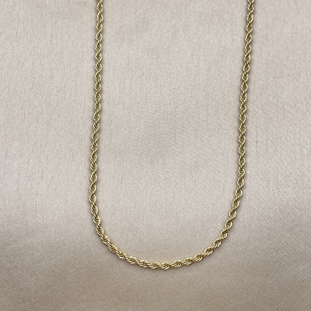Oro Laminado Basic Necklace, Gold Filled Style Rope Design, Polished, Golden Finish