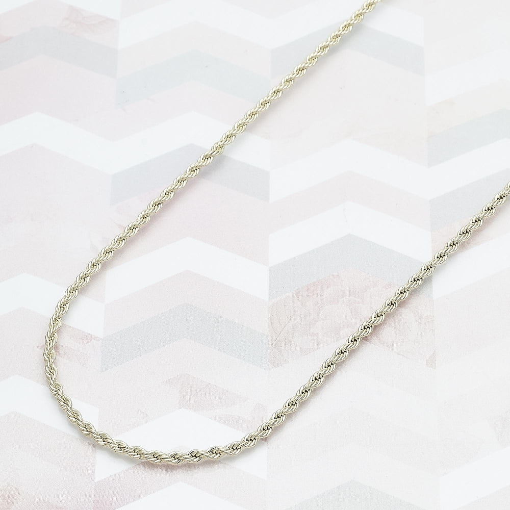 Oro Laminado Basic Necklace, Gold Filled Style Rope Design, Polished, Golden Finish