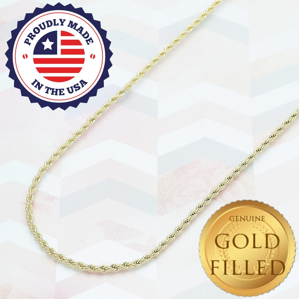 Oro Laminado Basic Necklace, Gold Filled Style Rope Design, Polished, Golden Finish