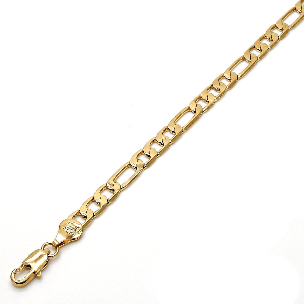 Oro Laminado Basic Necklace, Gold Filled Style Figaro Design, Polished, Golden Finish