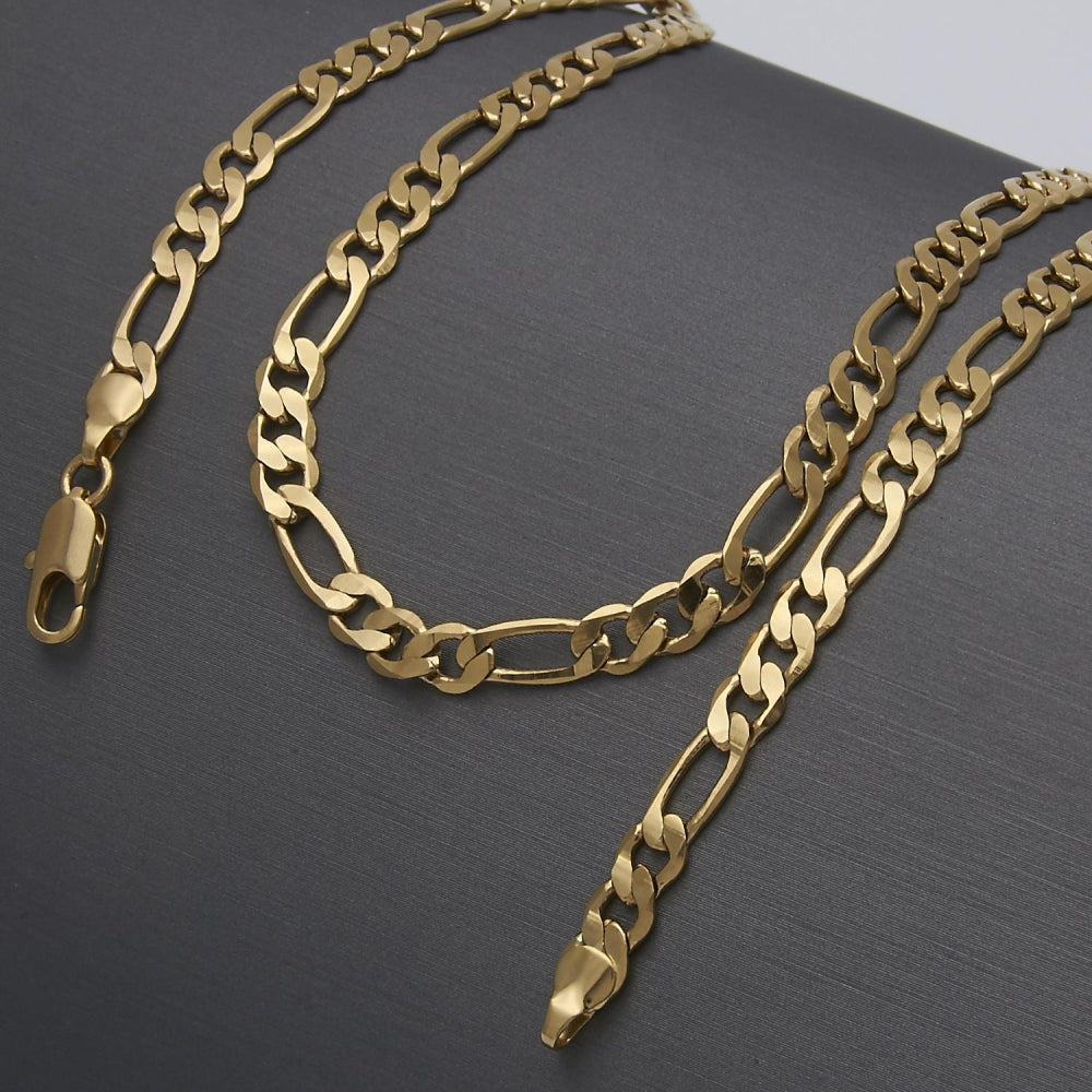 Oro Laminado Basic Necklace, Gold Filled Style Figaro Design, Polished, Golden Finish