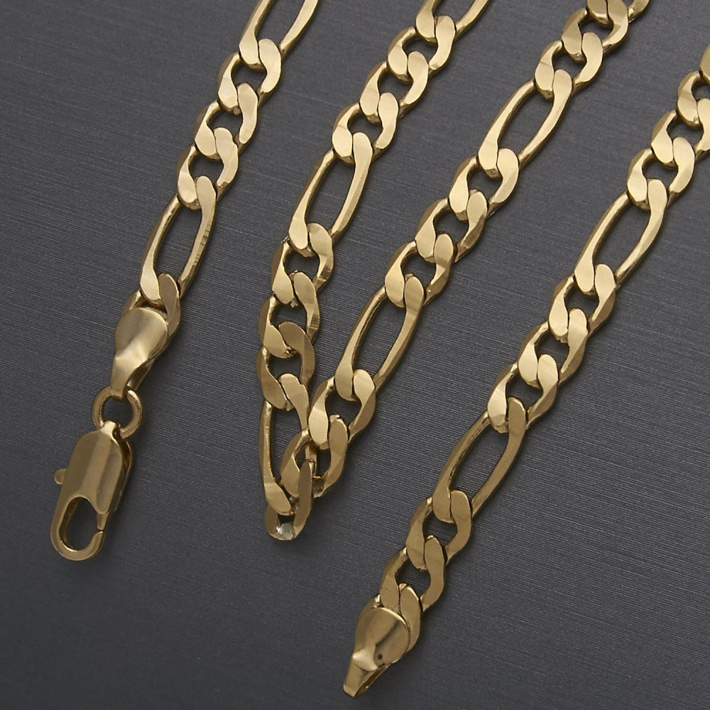 Oro Laminado Basic Necklace, Gold Filled Style Figaro Design, Polished, Golden Finish