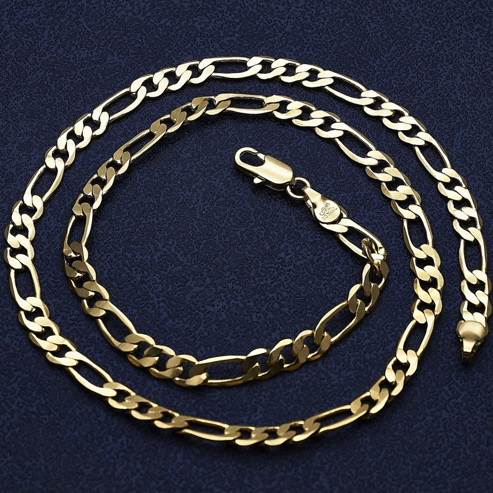 Oro Laminado Basic Necklace, Gold Filled Style Figaro Design, Polished, Golden Finish