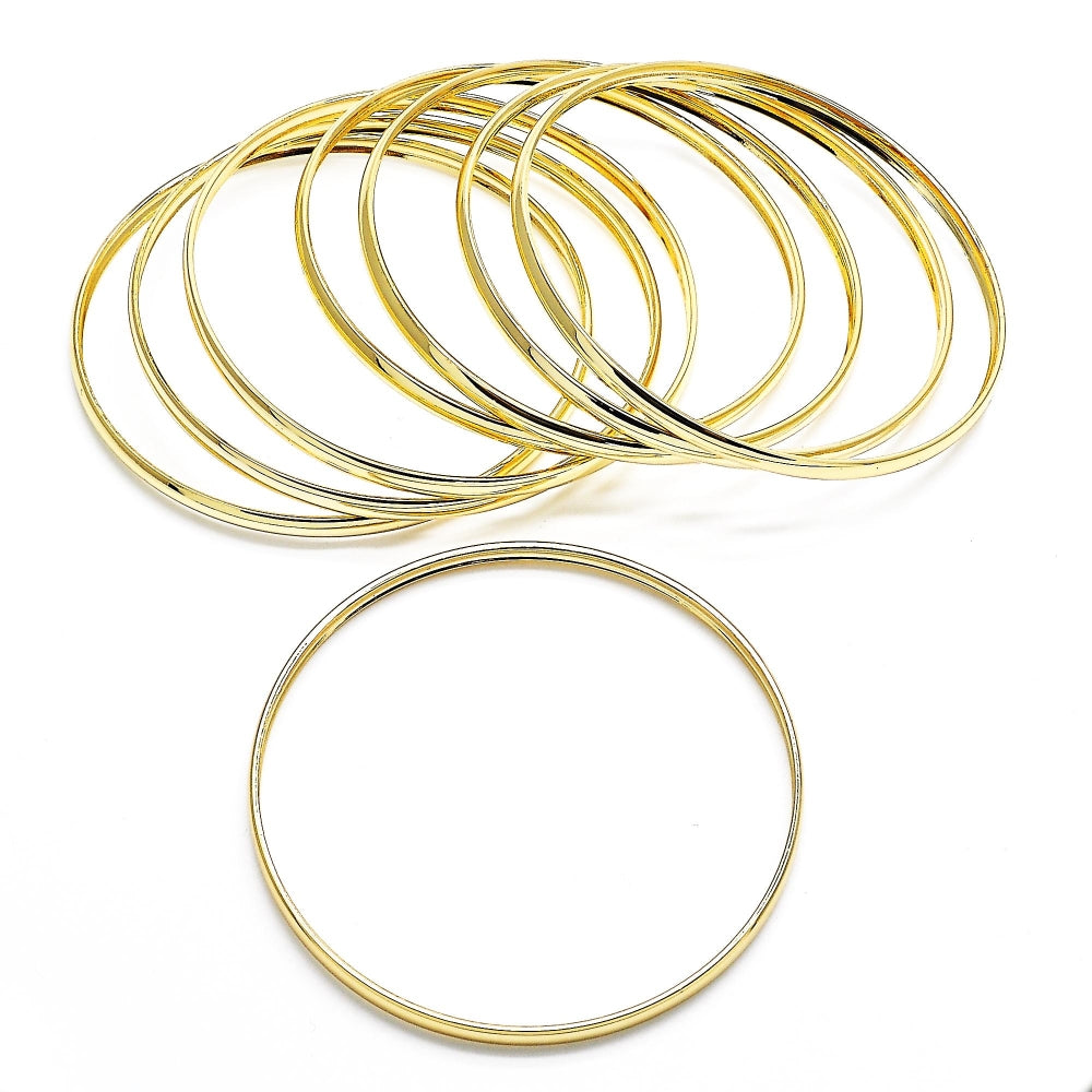 Oro Laminado Semanario Bangle, Gold Filled Style Polished, Golden Finish