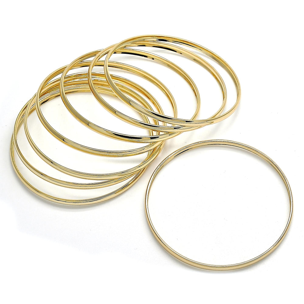 Oro Laminado Semanario Bangle, Gold Filled Style Polished, Golden Finish
