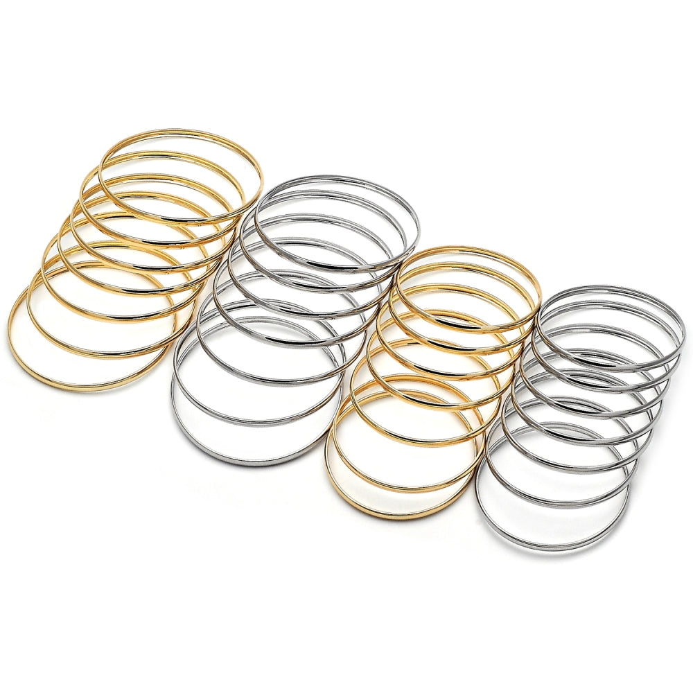 Oro Laminado Semanario Bangle, Gold Filled Style Polished, Golden Finish