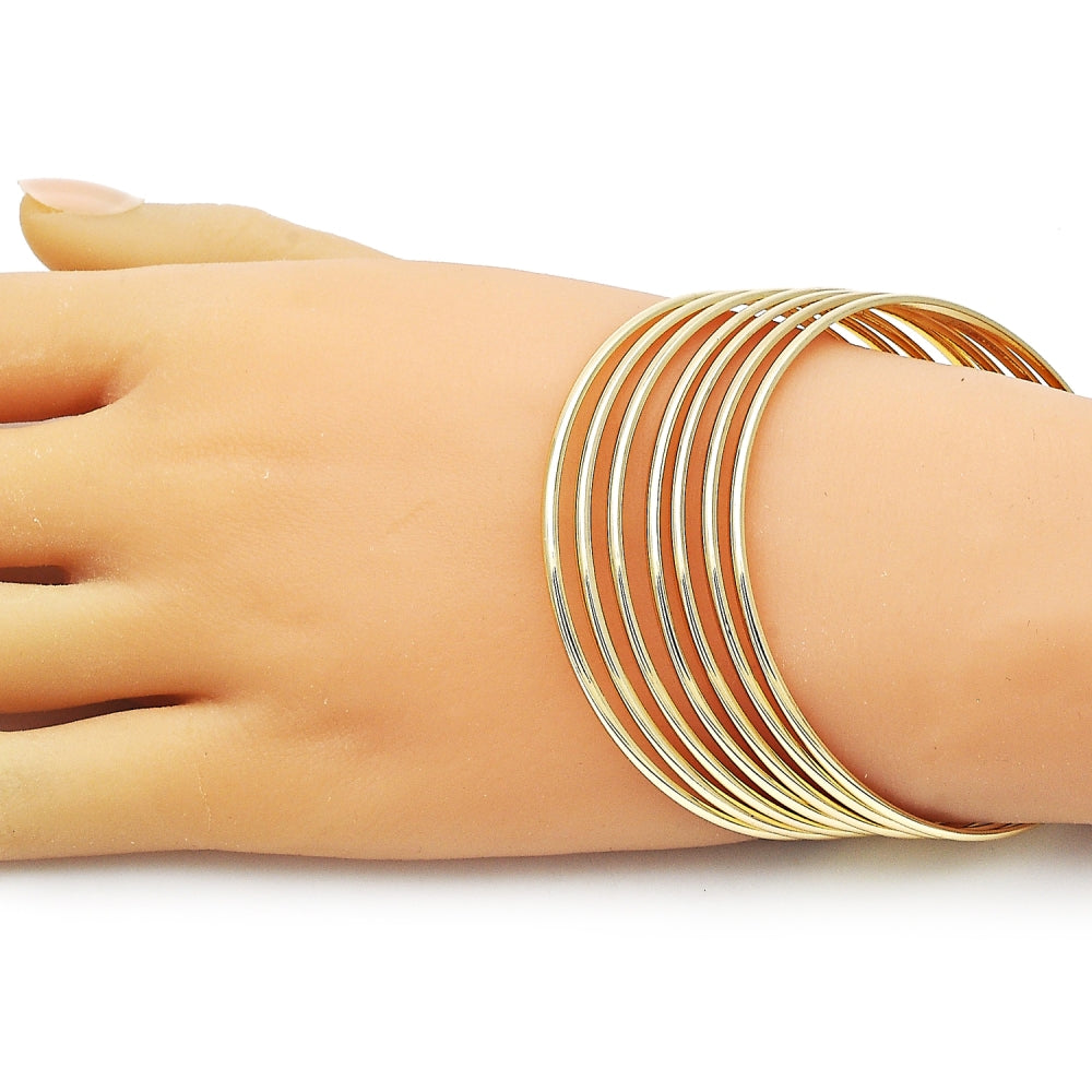 Oro Laminado Semanario Bangle, Gold Filled Style Polished, Golden Finish