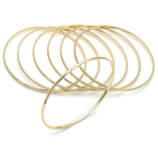 Oro Laminado Semanario Bangle, Gold Filled Style Polished, Golden Finish