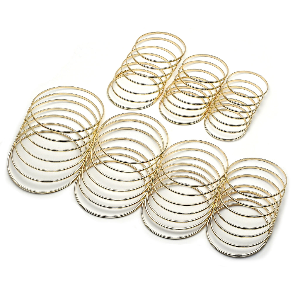 Oro Laminado Semanario Bangle, Gold Filled Style Polished, Golden Finish