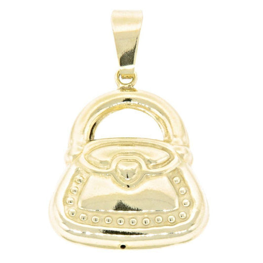 Oro Laminado Fancy Pendant, Gold Filled Style Purse Design, Polished, Golden Finish