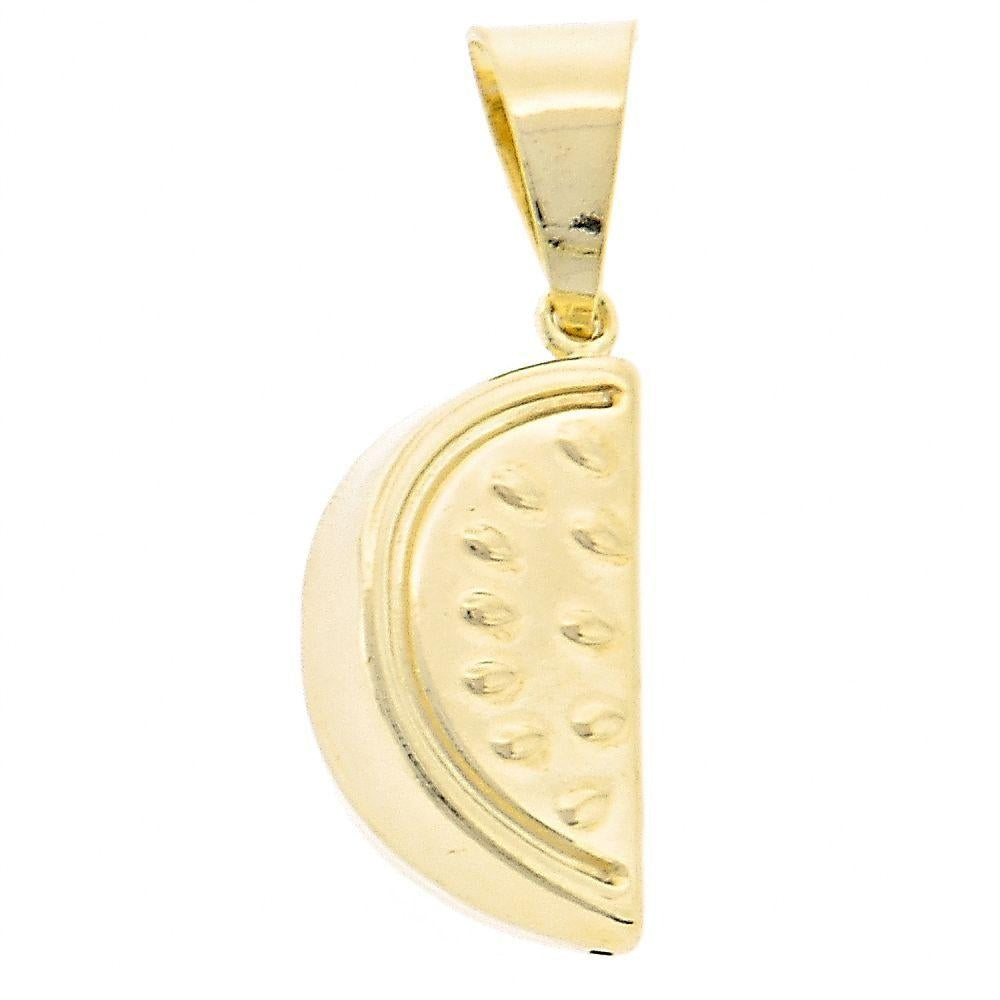 Oro Laminado Fancy Pendant, Gold Filled Style Watermelon Design, Polished, Golden Finish