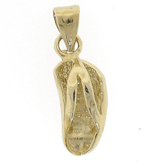Oro Laminado Fancy Pendant, Gold Filled Style Shoes Design, Diamond Cutting Finish, Golden Finish